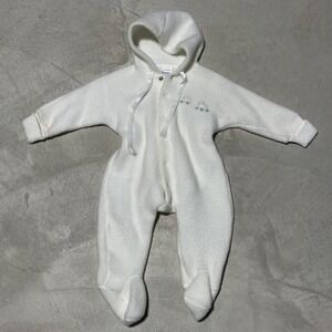 Vintage Babygro White One Piece Snap Up 6-9 Mo. With Hood Ducks 21-30 Lbs